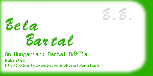 bela bartal business card